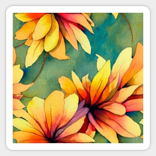 Watercolor leaves pattern Sticker